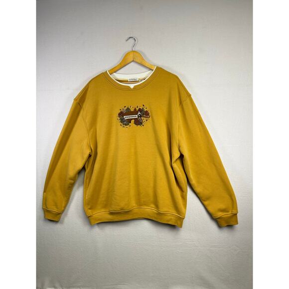 Hastings & Smith Mustard Yellow Embroidered Bridge Sweatshirt - Size XXL - Picture 1 of 9